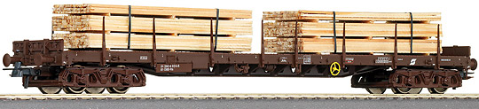 4-axle Flat car with timber load<br /><a href='images/pictures/Roco/47764.jpg' target='_blank'>Full size image</a>